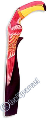Toucan Bird With Handpainted, Hand Carved From Albesia Wood.