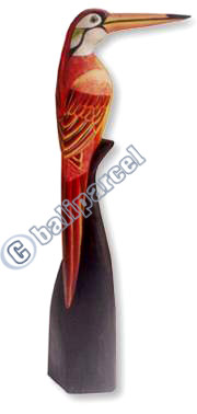 Bird With Handpainted, Hand Carved From Albesia Wood.