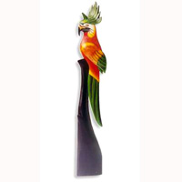 Cockatoo Bird With Handpainted, Hand Carved From Albesia Wood.