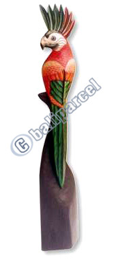 Cockatoo Bird With Handpainted, Hand Carved From Albesia Wood.