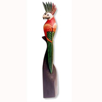 Cockatoo Bird With Handpainted, Hand Carved From Albesia Wood.