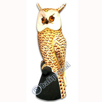 Owl, Handcarved From Albesia Wood.