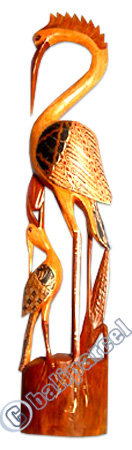 Bird With Batik Design, Hand Carved From Albesia Wood.