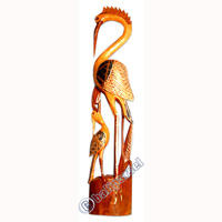Bird With Batik Design, Hand Carved From Albesia Wood.