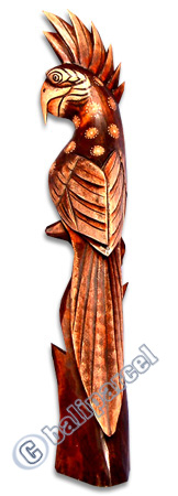 Cockatoo Bird With Handpainted, Hand Carved From Albesia Wood.
