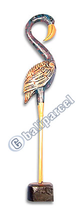 Bird With Handpainted, Hand Carved From Albesia Wood.