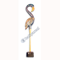 Bird With Handpainted, Hand Carved From Albesia Wood.