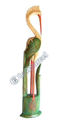 Bird With Handpainted, Hand Carved From Albesia Wood.