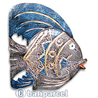 Tropical Fish Set Of 3 With Painted, Handcarved From Albesia Wood 
