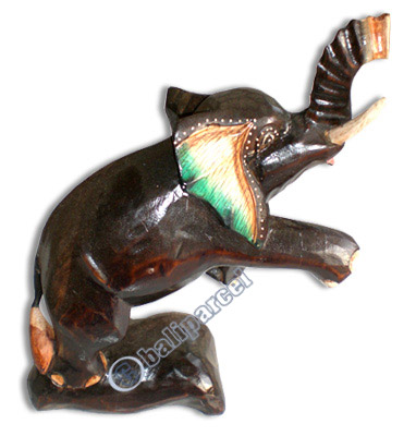 Elephant, Handcarved From Albesia Wood