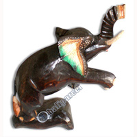 Elephant, Handcarved From Albesia Wood