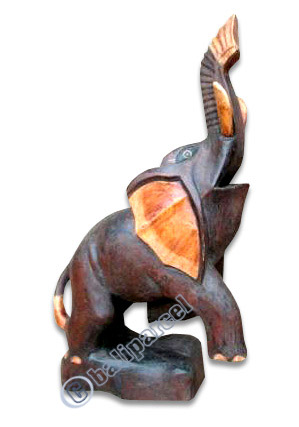 Elephant, Handcarved From Albesia Wood