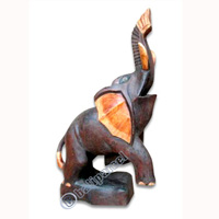 Elephant, Handcarved From Albesia Wood