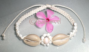 Bracelet, Shell And Glass Bead