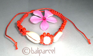 Bracelet, Shell And Glass Bead