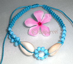 Bracelet, Shell And Glass Bead