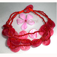Bracelet, Shell And Glass Bead