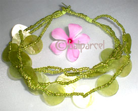 Bracelet, Shell And Glass Bead