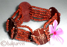 Bracelet With  Coconut And Glass Bead