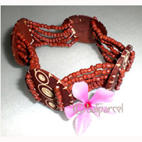 Bracelet With  Coconut And Glass Bead