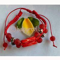 Bracelet  With Bone And Glassbead