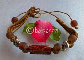 Bracelet  With Bone And Glassbead