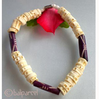 Bracelet  With Bone And Glassbead