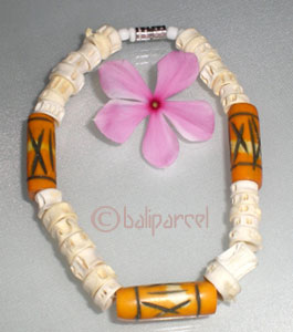 Bracelet  With Bone And Glassbead