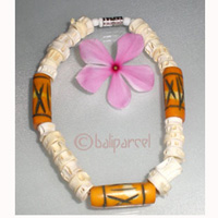 Bracelet  With Bone And Glassbead