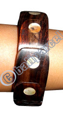 Wooden Bracelet From Sono Wood And Shell