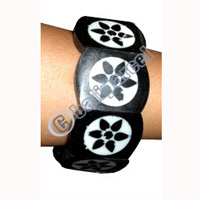Wooden Bracelet From Sono Wood And Shell