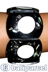 Wooden Bracelet From Sono Wood And Shell