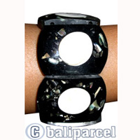 Wooden Bracelet From Sono Wood And Shell