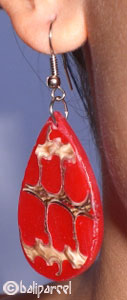 Earring, Synthetic Resin Inlaid With Shell