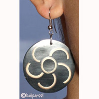 Earring, Synthetic Resin With Bamboo