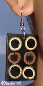 Earring, Synthetic Resin With Bamboo