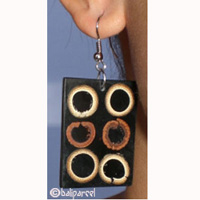 Earring, Synthetic Resin With Bamboo