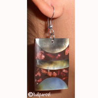 Earring, Synthetic Resin Inlaid With Shell