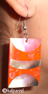 Earring, Synthetic Resin Inlaid With Shell