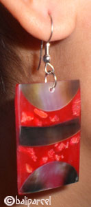 Earring, Synthetic Resin Inlaid With Shell