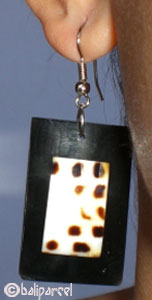 Earring, Resin Inlaid With Shell