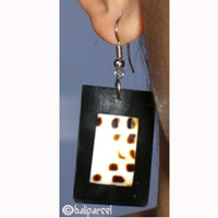 Earring, Resin Inlaid With Shell