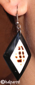 Earring, Resin Inlaid With Shell