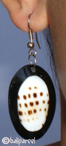 Earring, Resin Inlaid With Shell