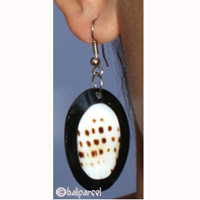 Earring, Resin Inlaid With Shell