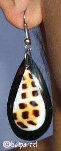 Earring, Resin Inlaid With Shell