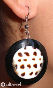 Earring, Resin Inlaid With Shell