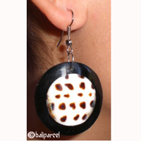 Earring, Resin Inlaid With Shell