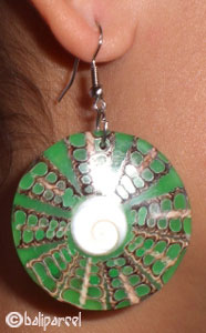 Earring, Synthetic Resin Inlaid With Shell