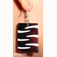 Earring, Synthetic Resin Inlaid With Shell